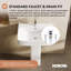 Lavabo sur pied de salle de bain en porcelaine vitrifiée blanche avec trop-plein, 60,5 cm de profondeur x 46,5 cm de largeur