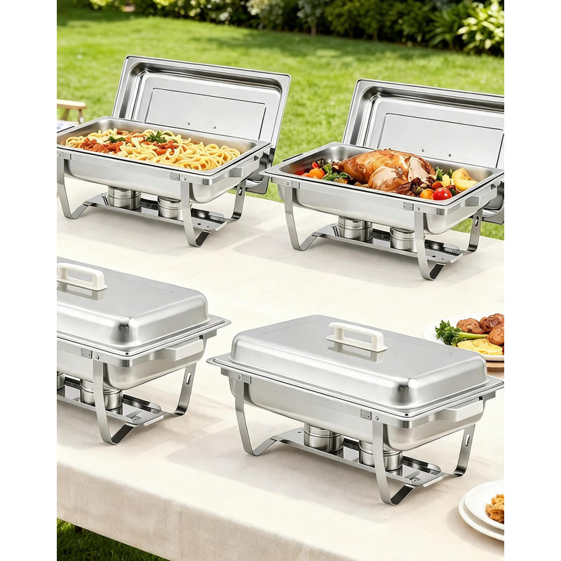 Ensemble de 2 réchauds pour buffet, chauffe-plats pour fêtes