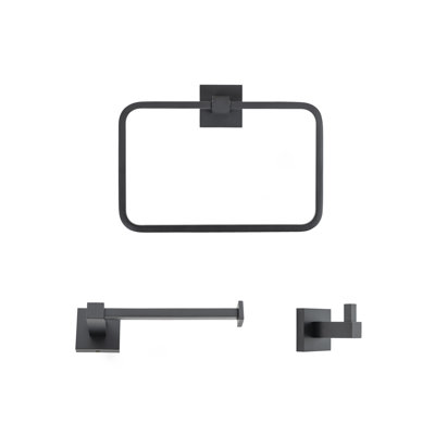 Capri 3 Piece Wall Mounted Brass Bathroom Hardware Set