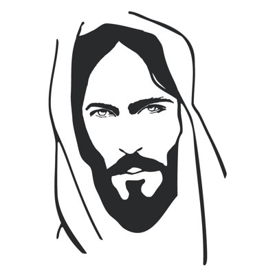Décalcomanie murale face of jesus