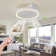 22Inch Modern Leafless Ceiling Fan With Remote Control Removable And Washable, Reversible Motor