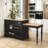 86.61" Mid-Century Extendable Kitchen Islands on Wheels with Roman column legs, Dining Table Cart with Storage-1514973319
