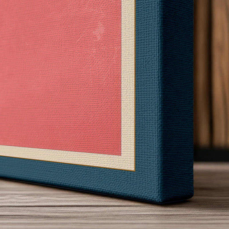 Om in Geometry Minimalist - Wrapped Canvas, 36x24 - 91.4 x 61.0 cm, Teal Border