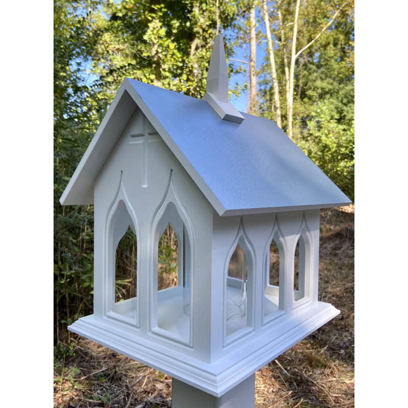 Mangeoire d'oiseaux décorative Flara, Bleu clair
