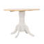 Table de salle à manger ronde naturelle brun et blanc avec abattant
