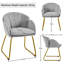 Flower Shape Tub Chair with Golden Metal Legs -713100395