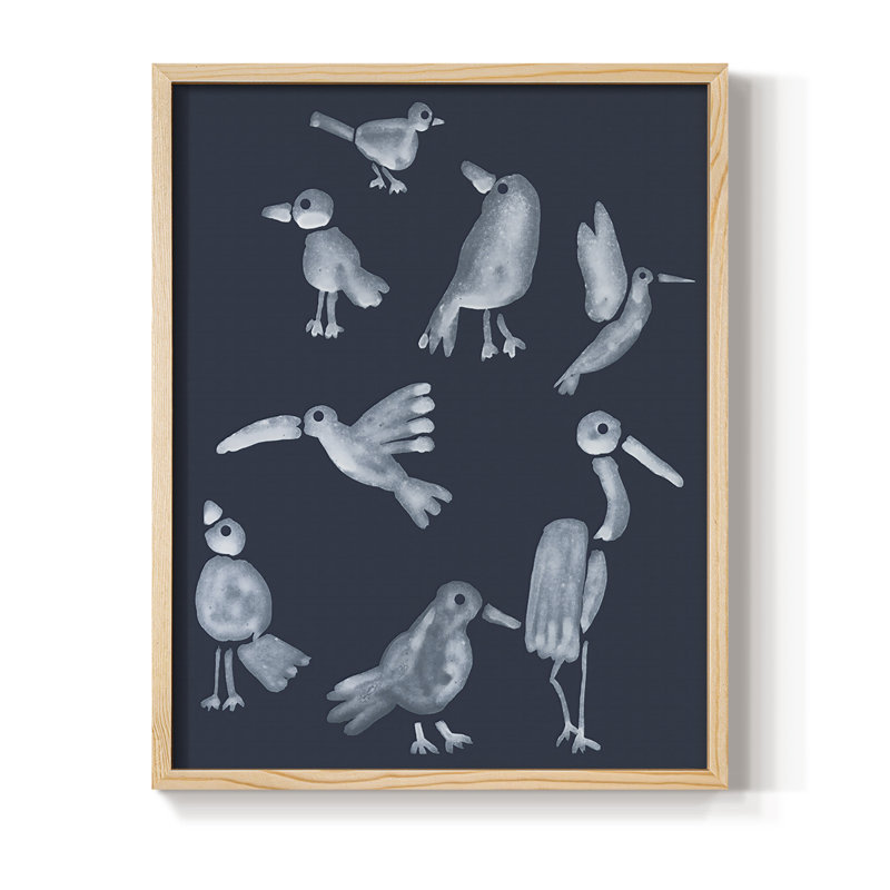 Flock II Framed Print - Solid Wood, 15" H x 12" W