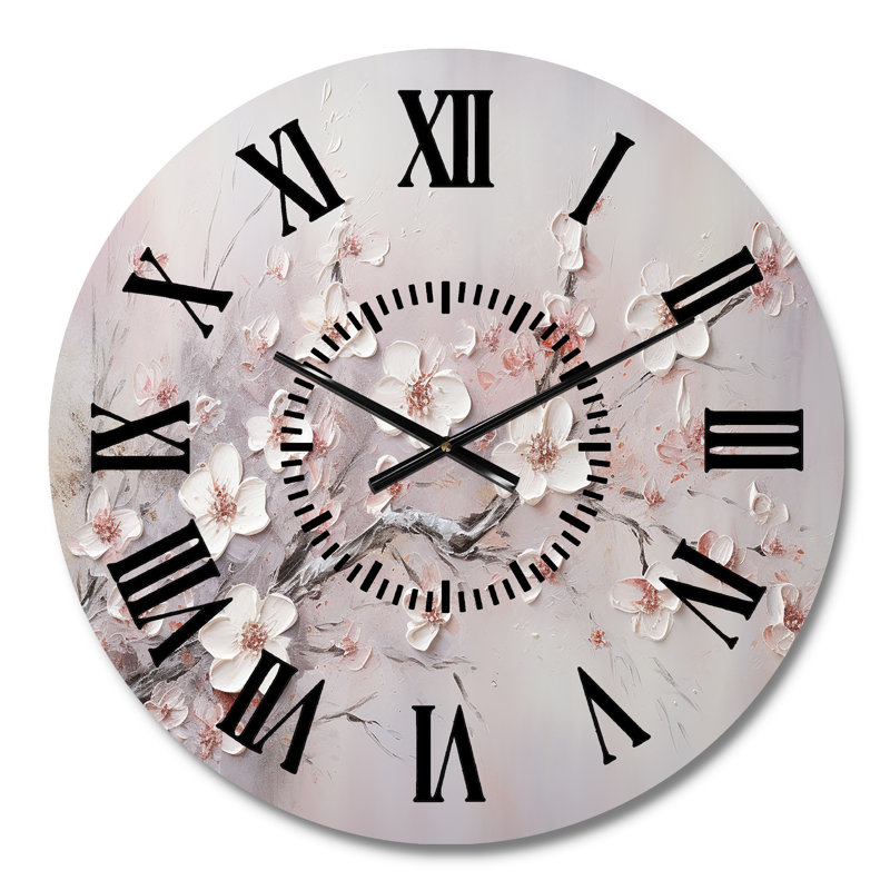Horloge murale rose et grise, Médium