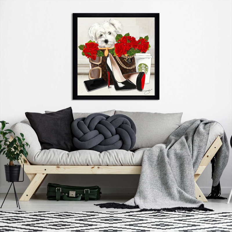 Fashion Westie (Square) par By Jodi - impression, H 31,5 po x l 31,5 po x P 1 po, Cadre noir