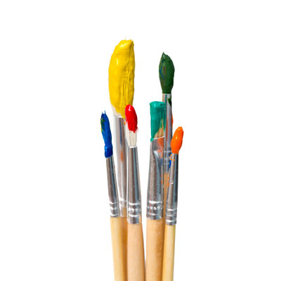 Dirty Brushes - Wrapped Canvas Print
