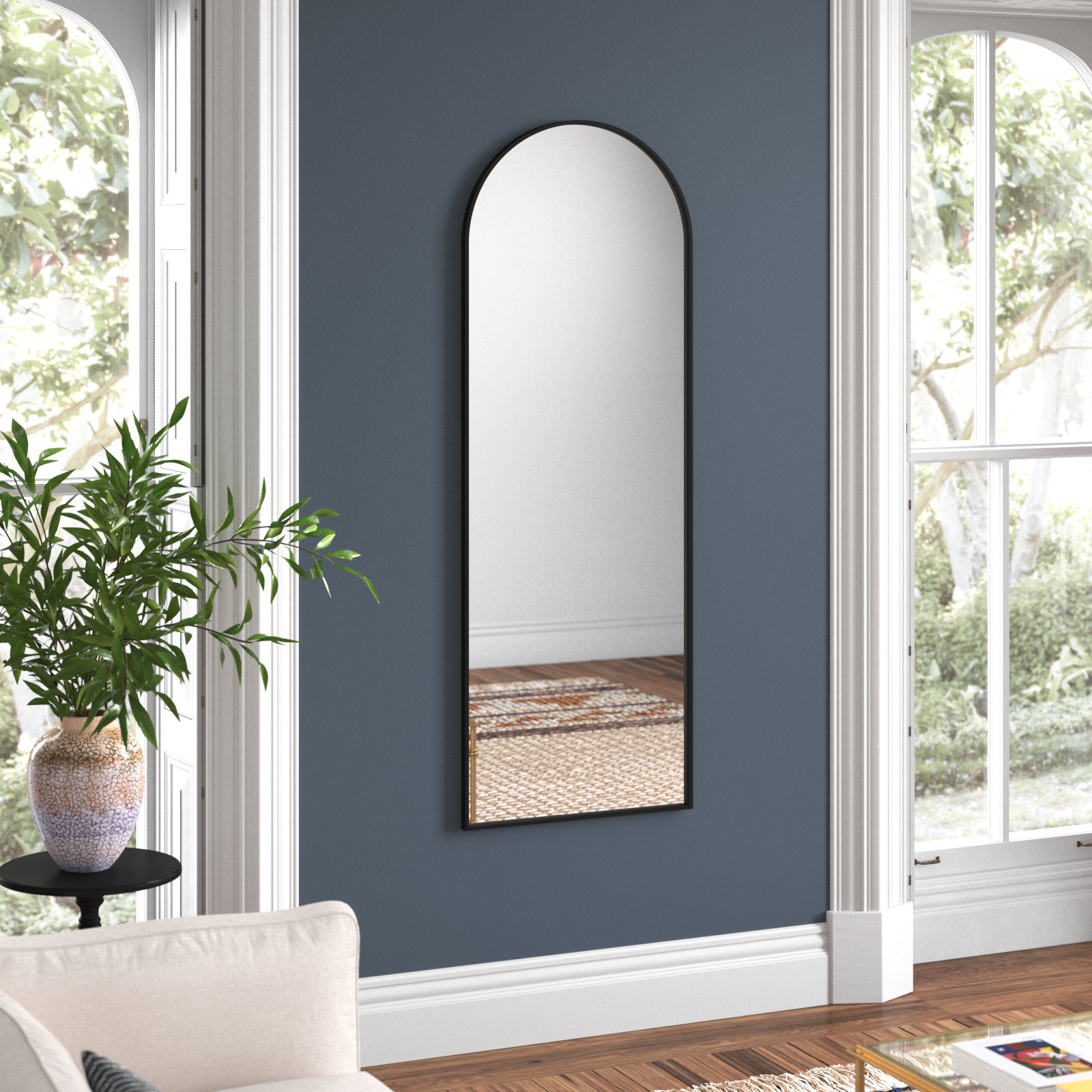 Kira Metal Mirror, Black, 67" x 24"