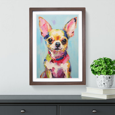 Chihuahua Gestural - Single Picture Frame Print on Wood