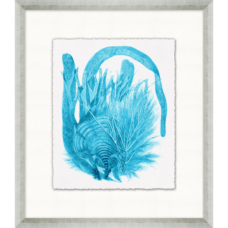 Cyan Coral Collection 9 - Peinture encadrée sur papier
