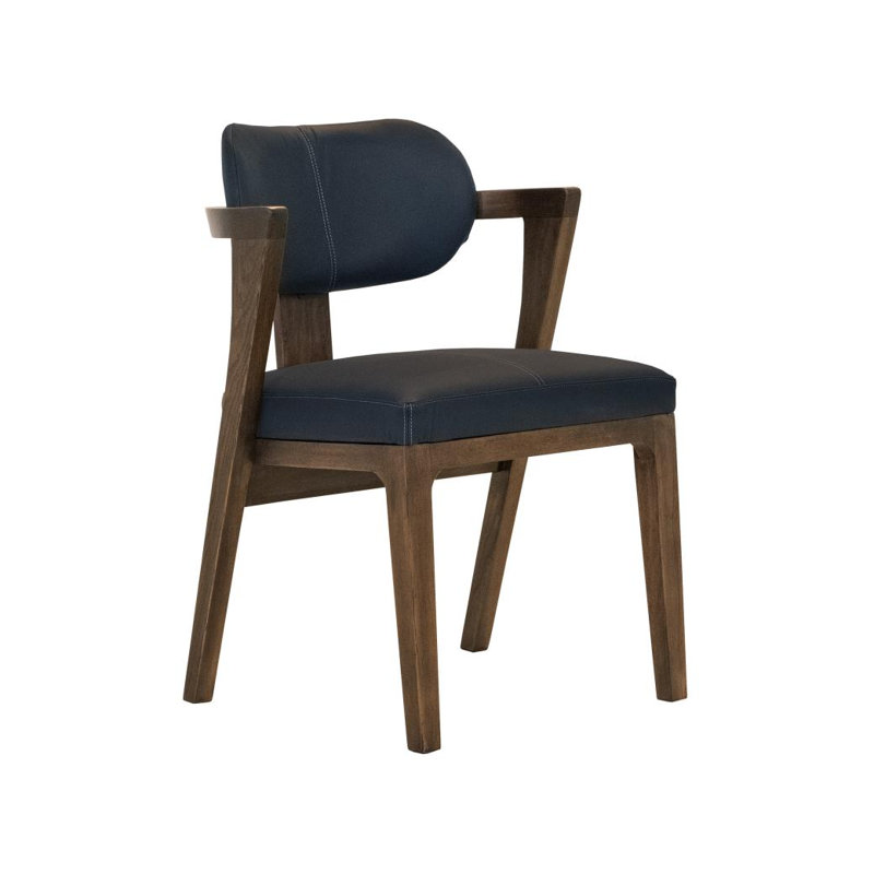 Chaise d'appoint rembourrée en cuir véritable Zaphiro