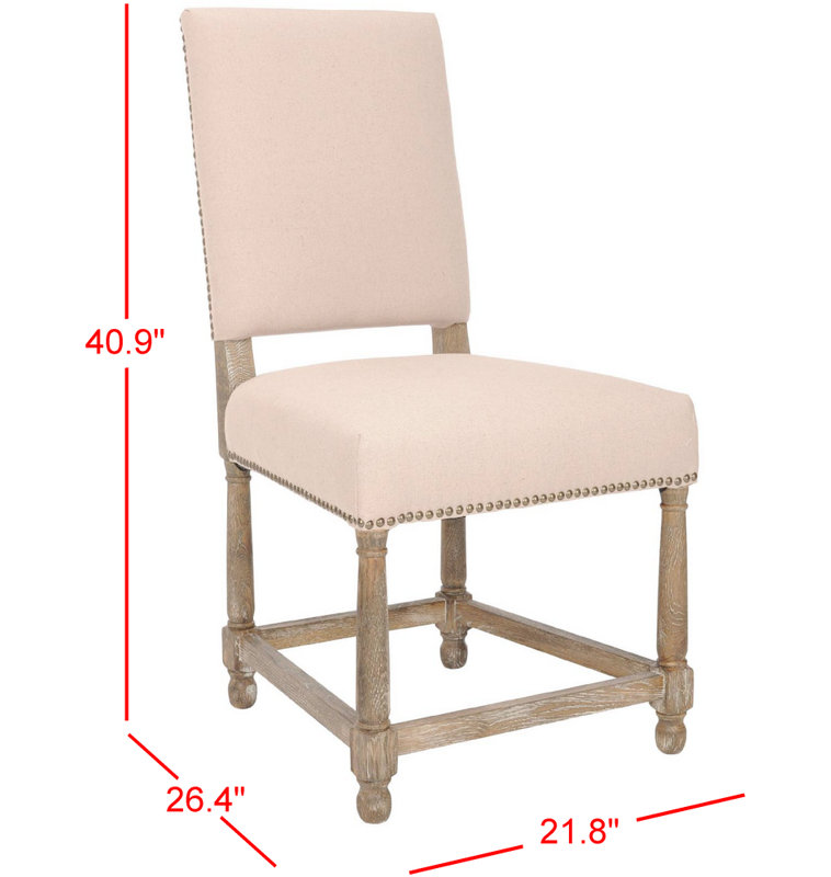 Chaise d'appoint rembourrée en lin fleur taupe