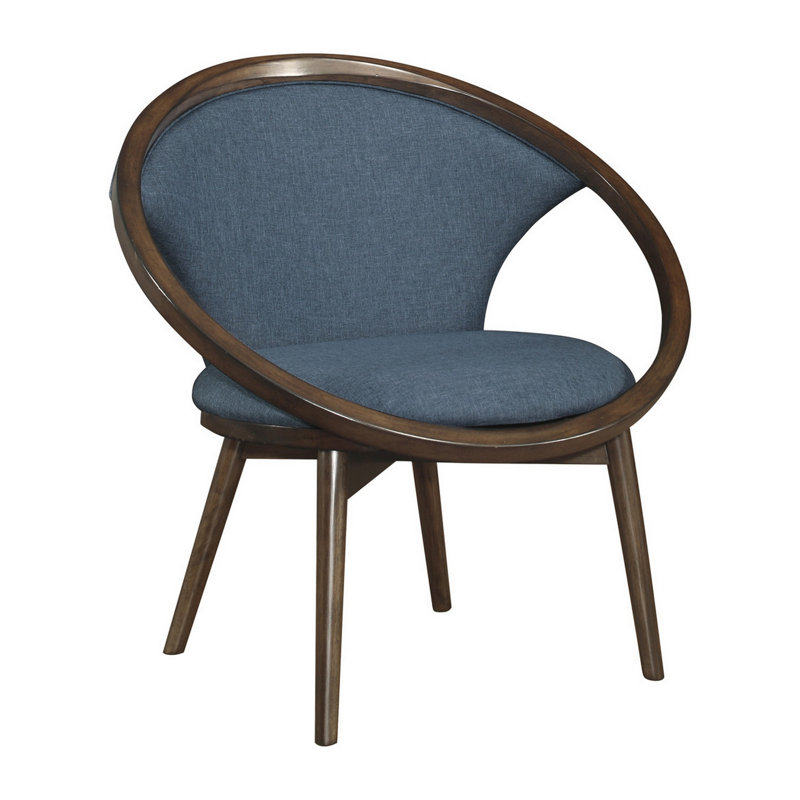 Fauteuil Papasan de 26,5 po de large Lara, Tweed bleu