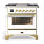 Majestic III Series 36 Inch Dual Fuel Range with 6 Sealed Burners, Griddle, in Glossy Black (Natural Gas, Brass Trim)-996369058-996369062-996369093