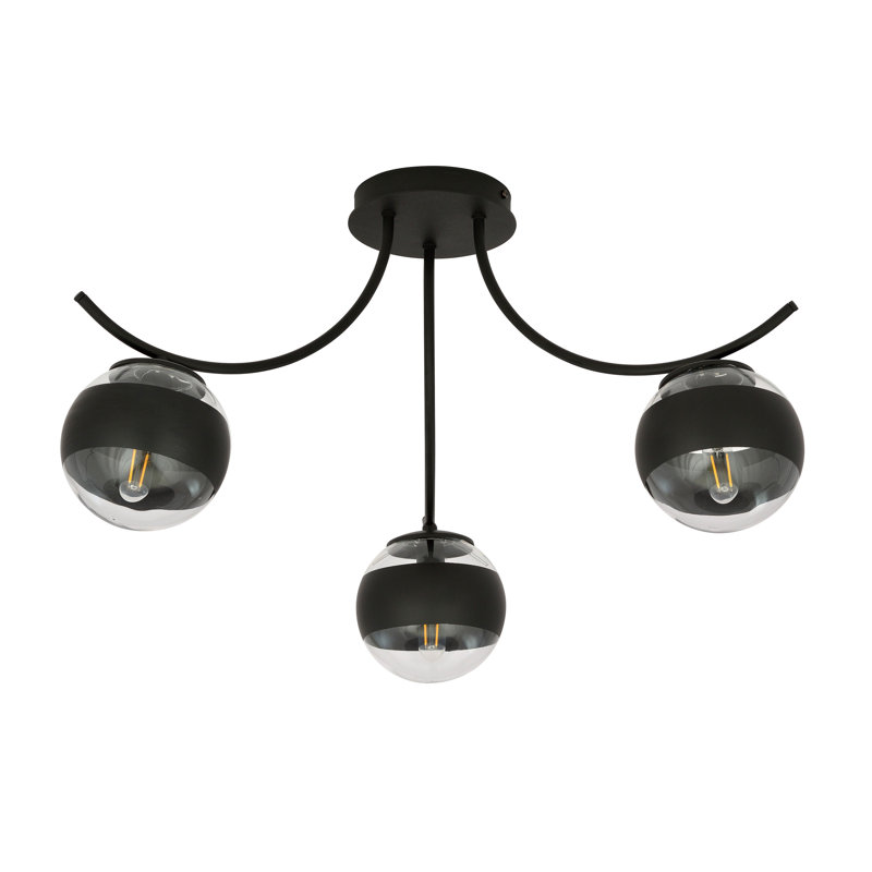 Jin 3 - Light Sputnik Chandelier, Transparent/Black