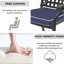 Chaise de patio en aluminium 6 pièces avec cadre noir et coussins bleus
