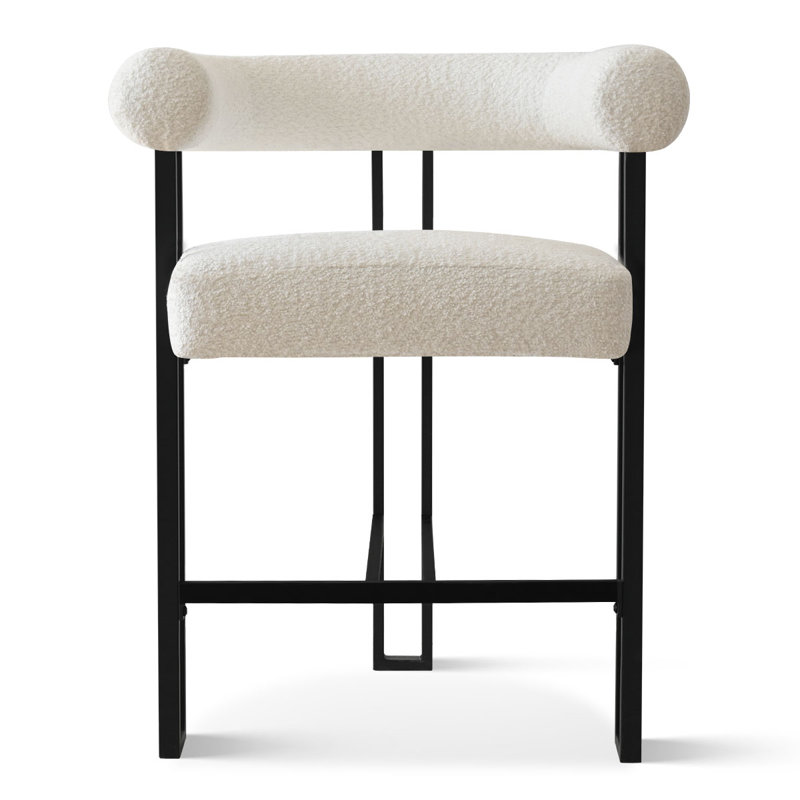 Modern Boucle Upholstered Counter Height Bar Stool