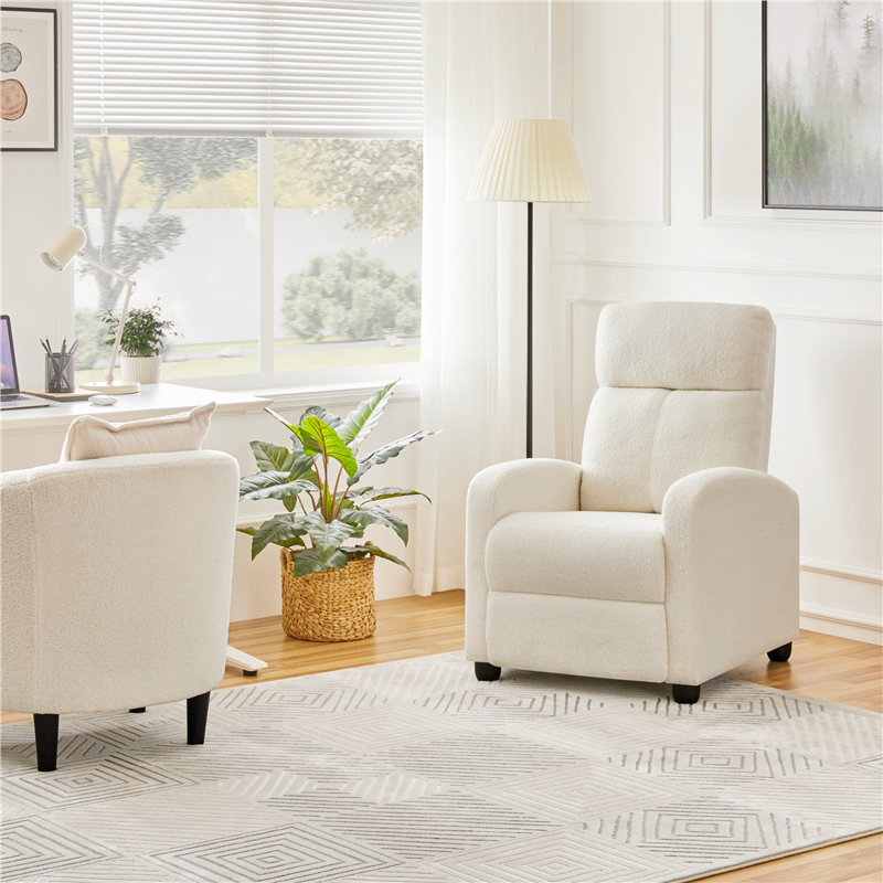 Manual-Push Back Recliner, Ivory
