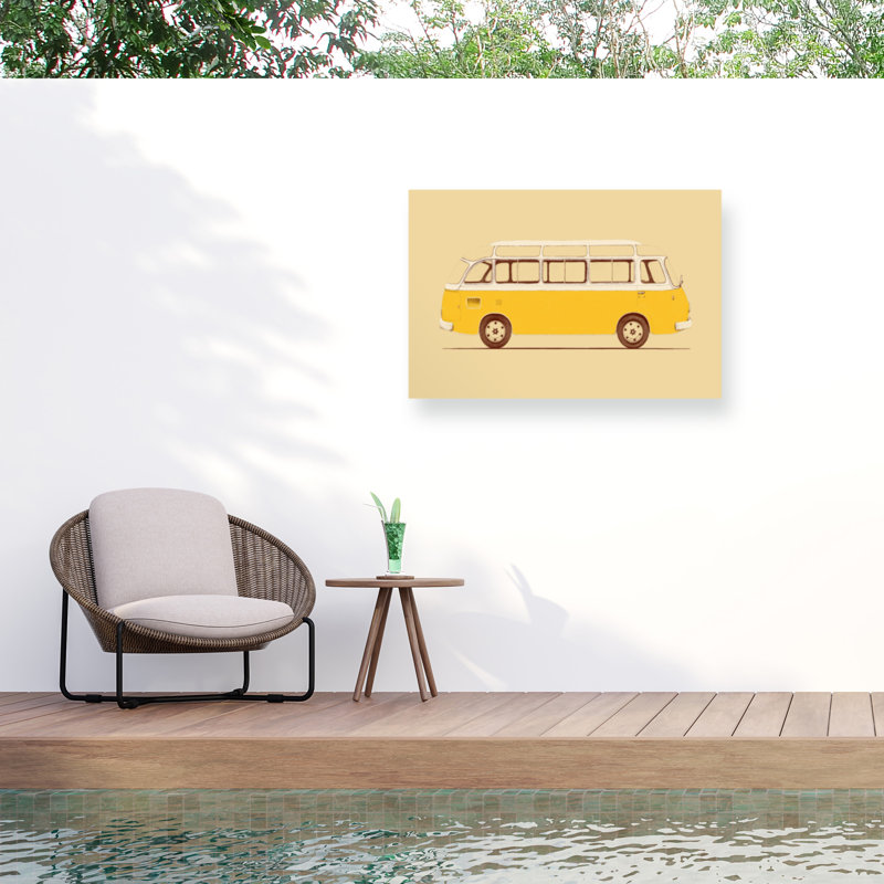 Florent Bodart  Yellow Van Outdoor  Canvas, H 30 po x l 47 po