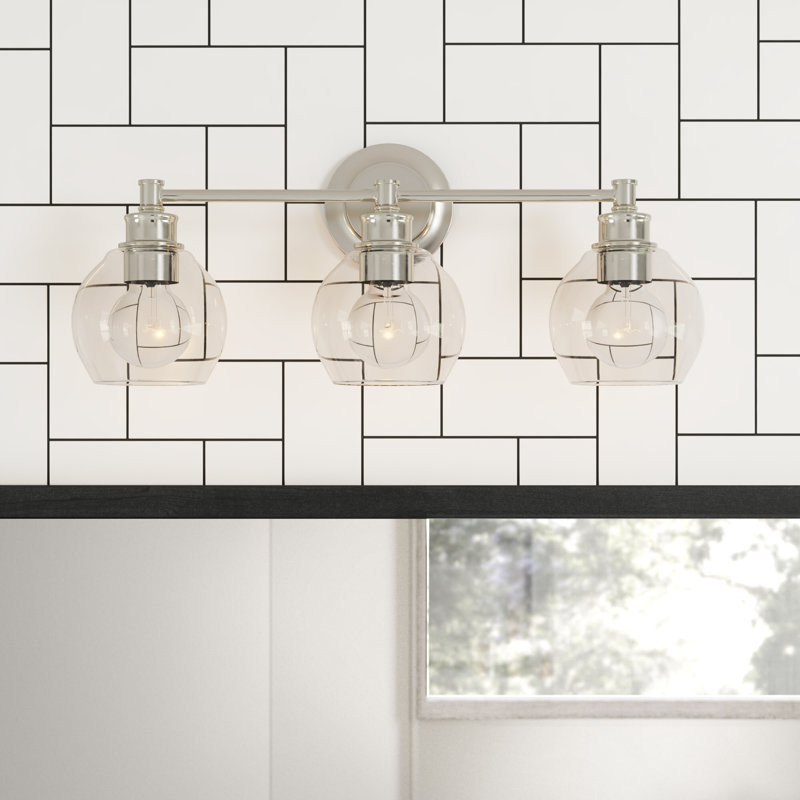 Éclairage pour salle de bain à 3 lumières à intensité variable Warrenton, Nickel poli
