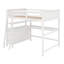 Lit mezzanine double avec tiroirs, bureau et tablettes