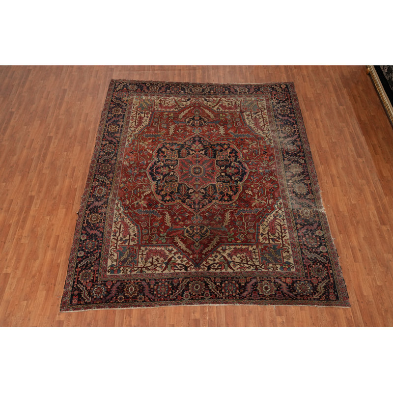 Tapis traditionnel pré-1900 à teinture végétale 10 x 12