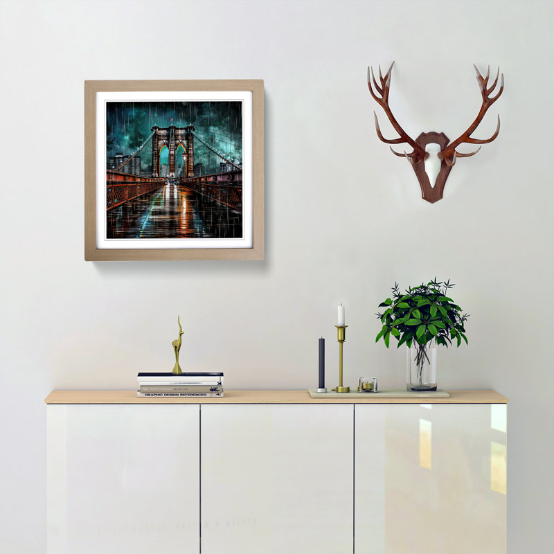 Single Picture Frame Print on Wood, Oak
