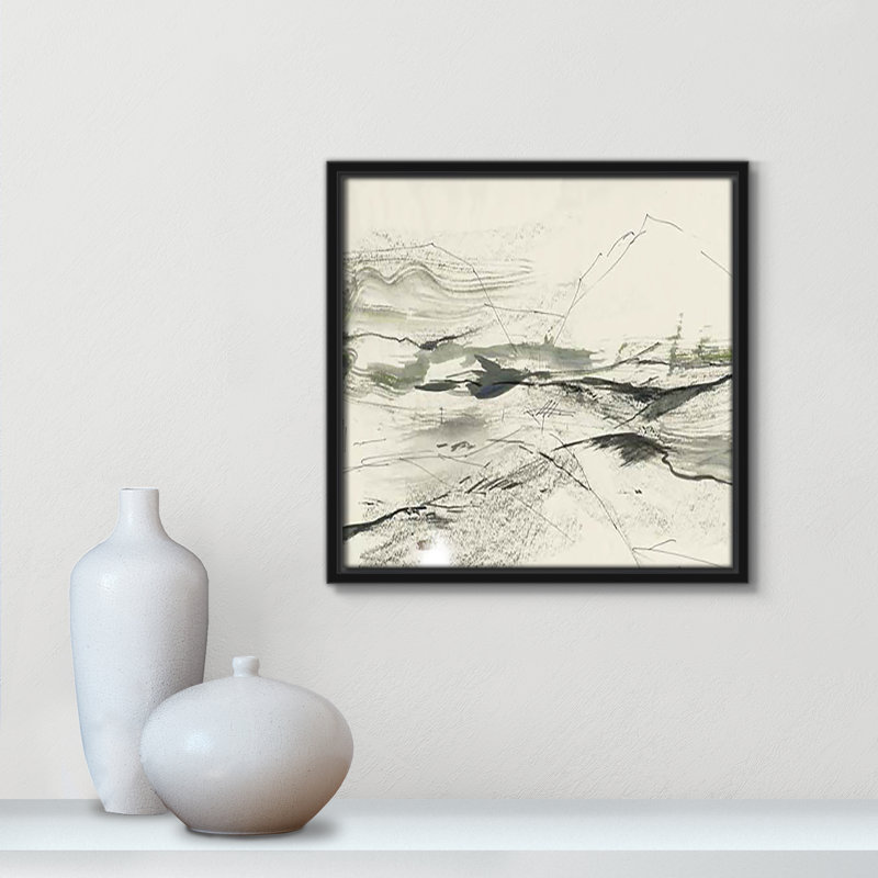 " Green Sketches " by PI Studio, Cadre flottant noir, H 13,5 po x l 13,5 po x P 2 po