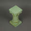 Mini-piédestal ionique romain traditionnel en béton massif gris-vert patiné, hauteur 21 cm (8,25 pouces).