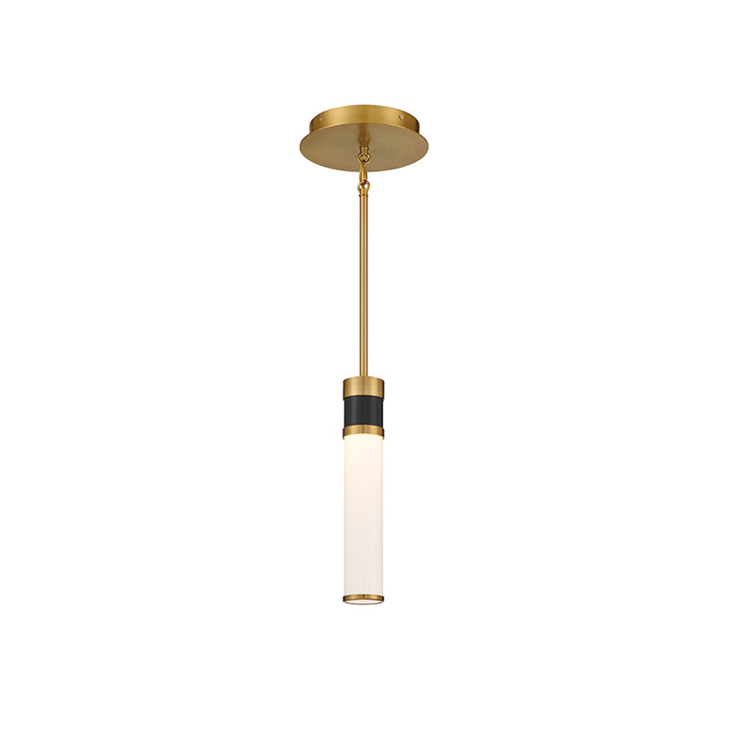 Mini-luminaire DEL Abel en noir mat avec accents laiton chaud