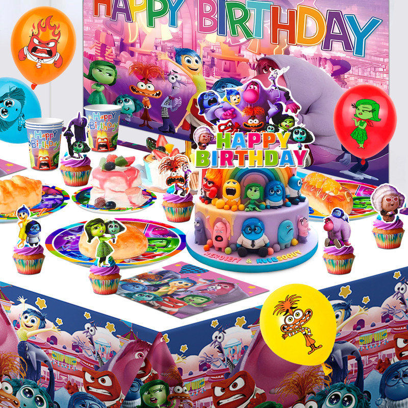 Inside Out Birthday Party Supplies, 68 Pcs Inside Out Party Decorations and Inside Out Tableware Sets