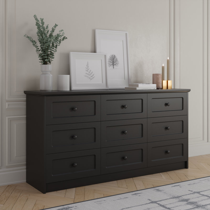 9  Drawer Dressers, Black