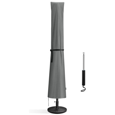 Waterproof Patio Outdoor Umbrella Protective Canopy Cover Bag 600d Heavy Duty Parasol Cover With Zip And Telescopic Rod Fit For 7ft To 11ft Outdoor Um by Arlmont & Co.
