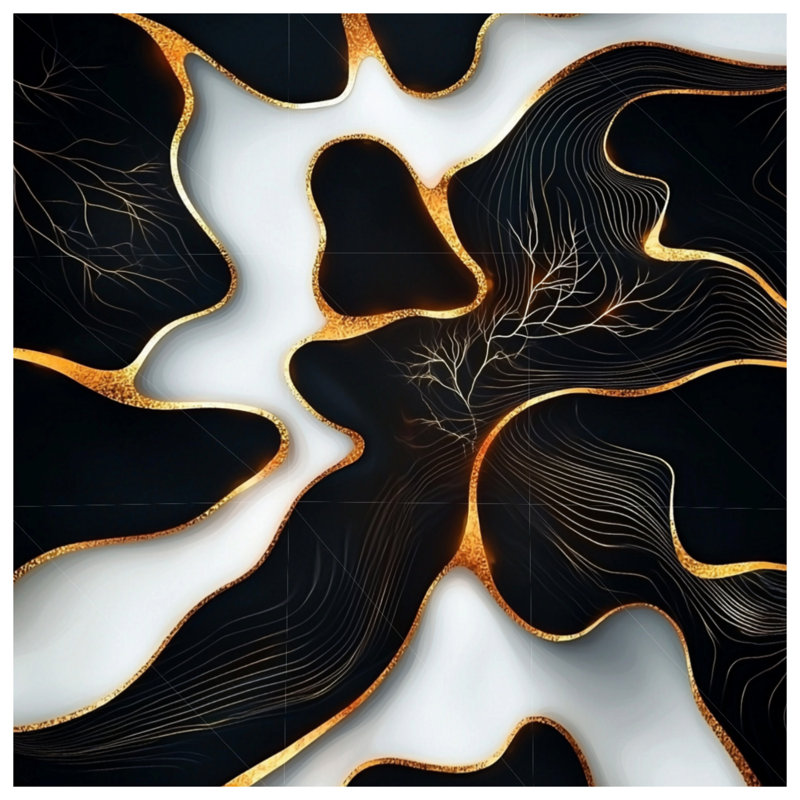 Housse de couette abstraite Modern Bedding Art, Housse de couette pour grand lit, Noir / abstrait