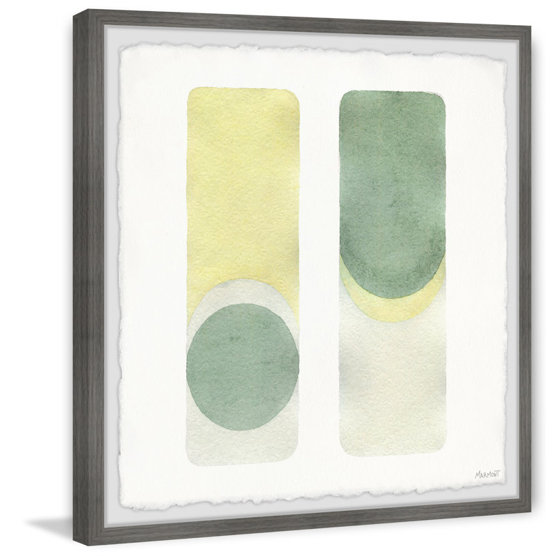 Dark Green And Yellow Controls - Single Picture Frame Painting, 41cm H x 41cm W x 3.81cm D