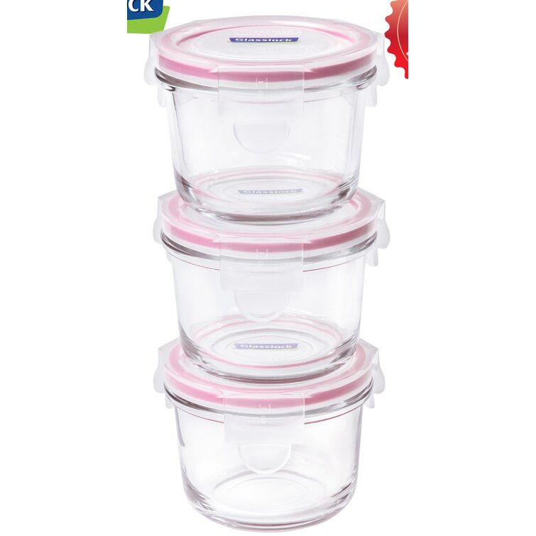 Darchell 12 Glass Food Storage Container (Set of 12) Prep & Savour Color: Pink