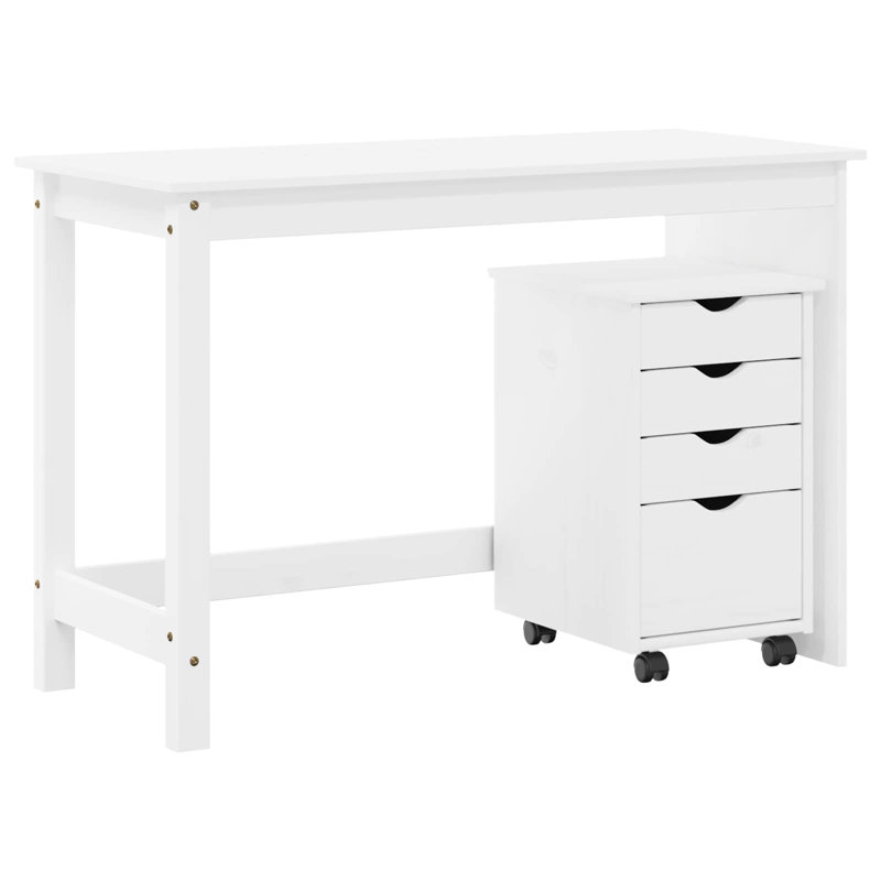Solid Wood Writing Desk, White