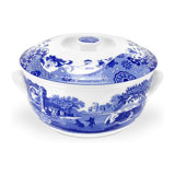 Spode Blue Italian Round Covrd Deep Dish 2 Qt