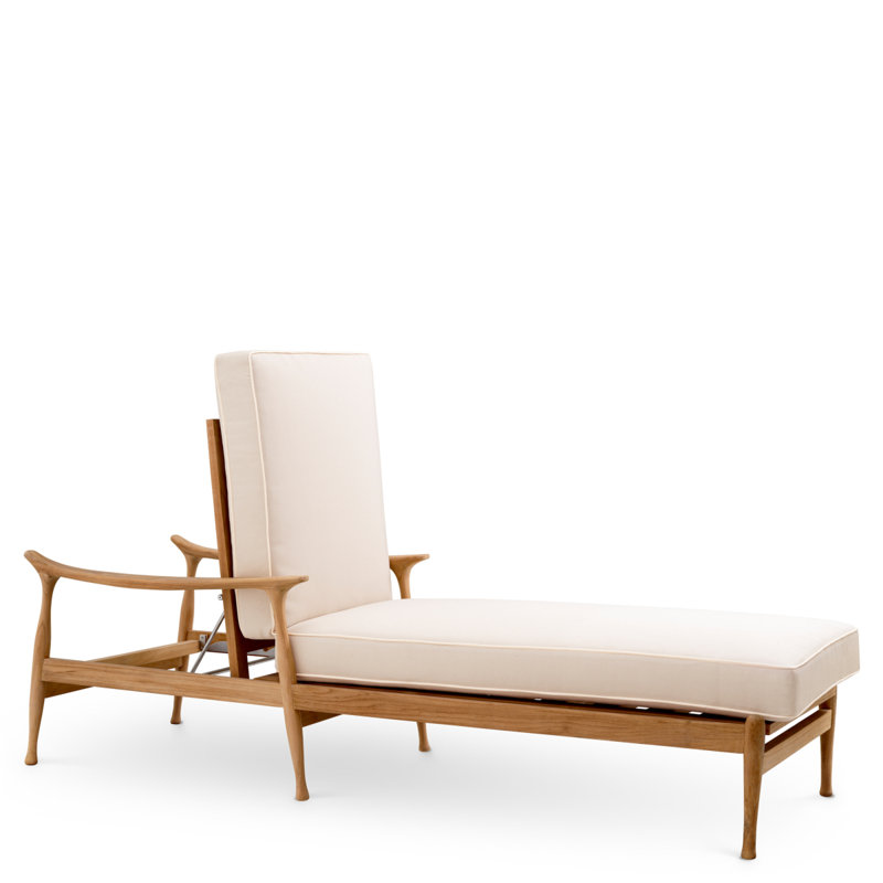 Manzo Outdoor Teak Chaise Lounge