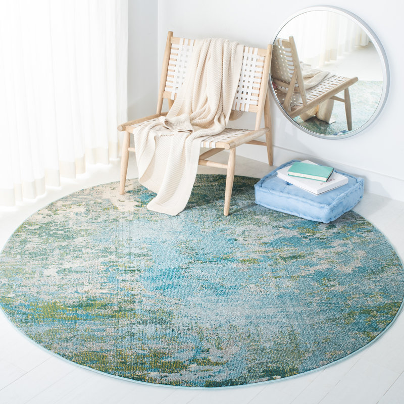 Abstract Area Rug, Round 152 cm