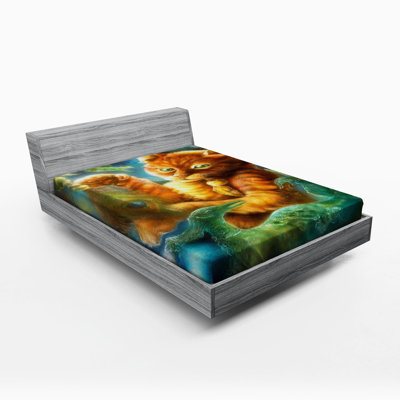 Cats Microfiber Fitted Sheet
