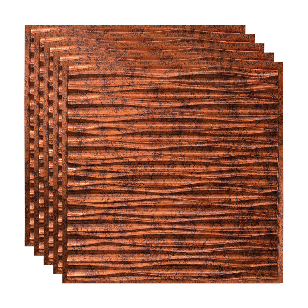 24'' L x 24'' W Embossed Vinyl Drop-In Ceiling Tile (Set of 5) Fasade