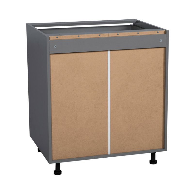 WITKITCHENS Cabitet moderne avec panneaux de particules l 33 po x P 24 po x H 34 1/2 po , H 34,5 po x l 33 po, Teck naturel