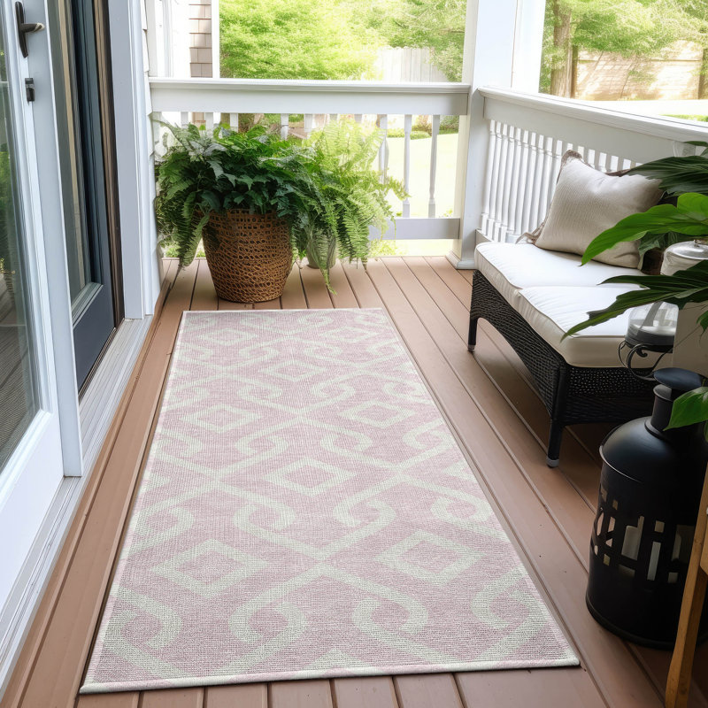 Mukul Geometric Indoor / Outdoor Rug, Runner 2'3" x 7'6"