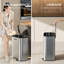 Grande poubelle de cuisine en acier inoxydable 13 gallons, poubelle de bureau commerciale avec couvercle, poubelle en métal de 50 litres pour les toilettes, le garage et la salle de bain