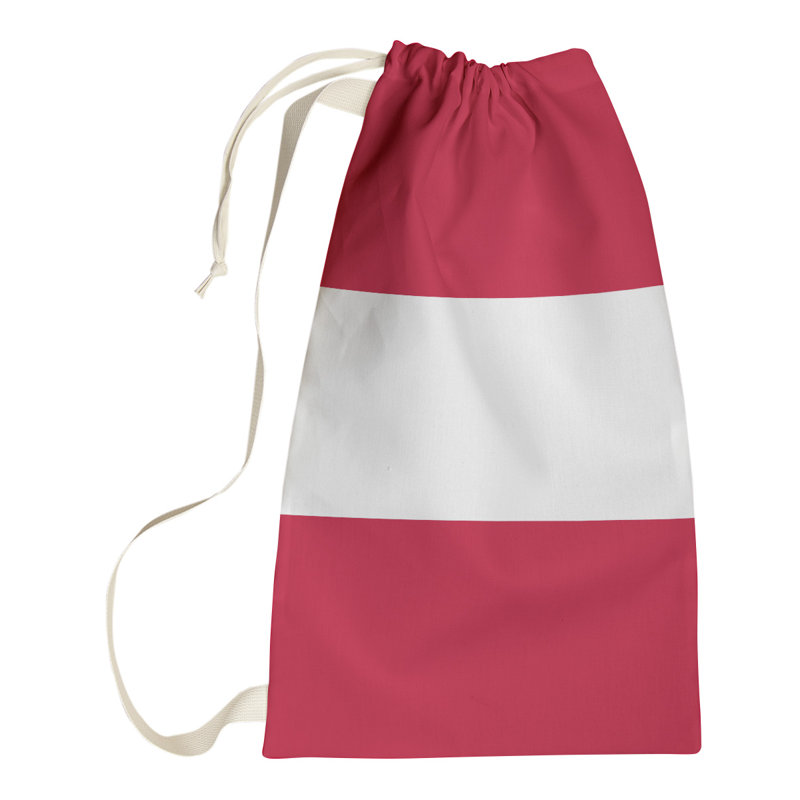 Fabric Laundry Bag with Handles, Medium (36" H x 28" W), White Accent