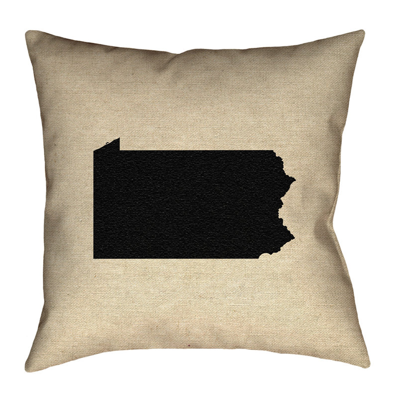 Coussin Katelyn Smith Pennsylvania, 14 po x 14 po, Noir, Sergé de coton